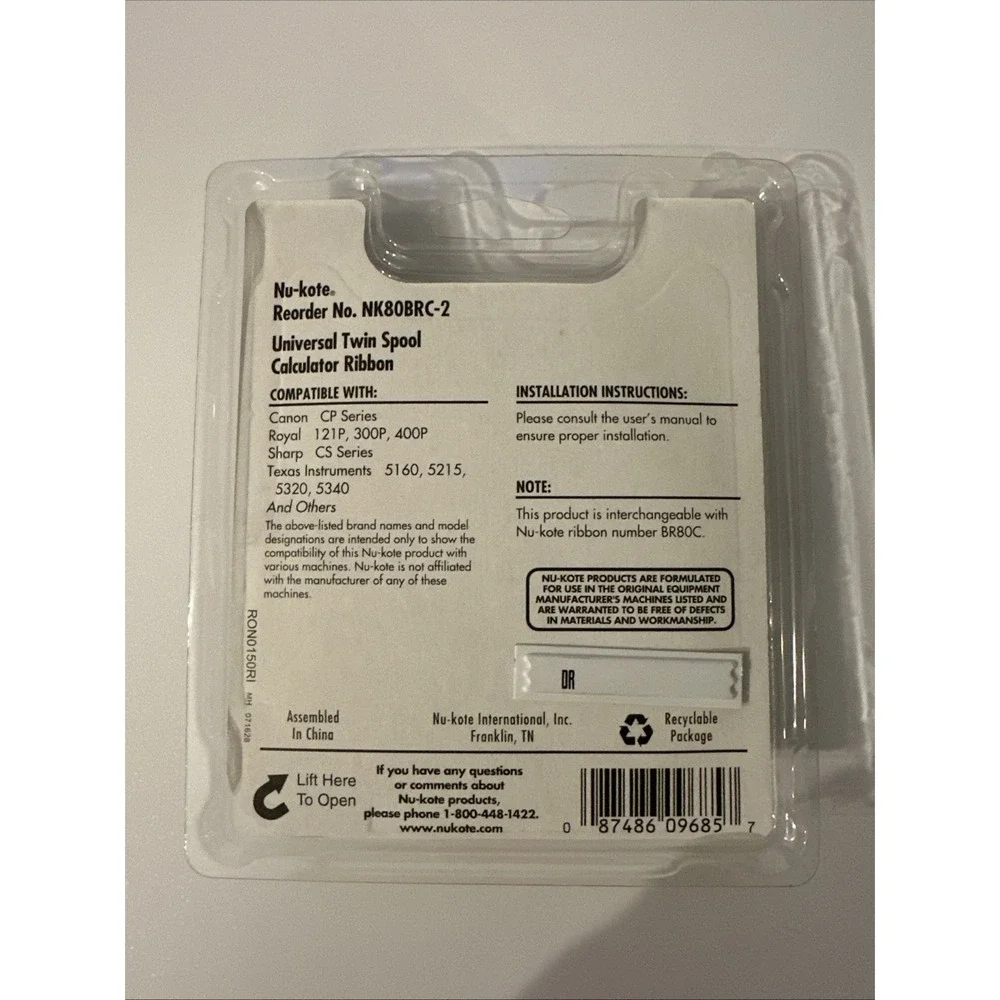 New Nu-kote Universal Twin Spool Typewriter Ribbon 2 Pack Black Nylon 12.7mm - Picture 5 of 5